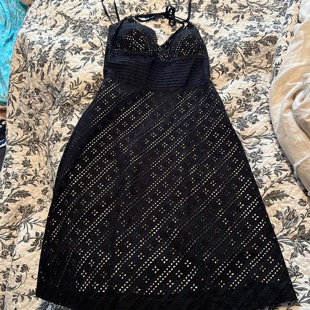 White House Black Market eyelet halter dress